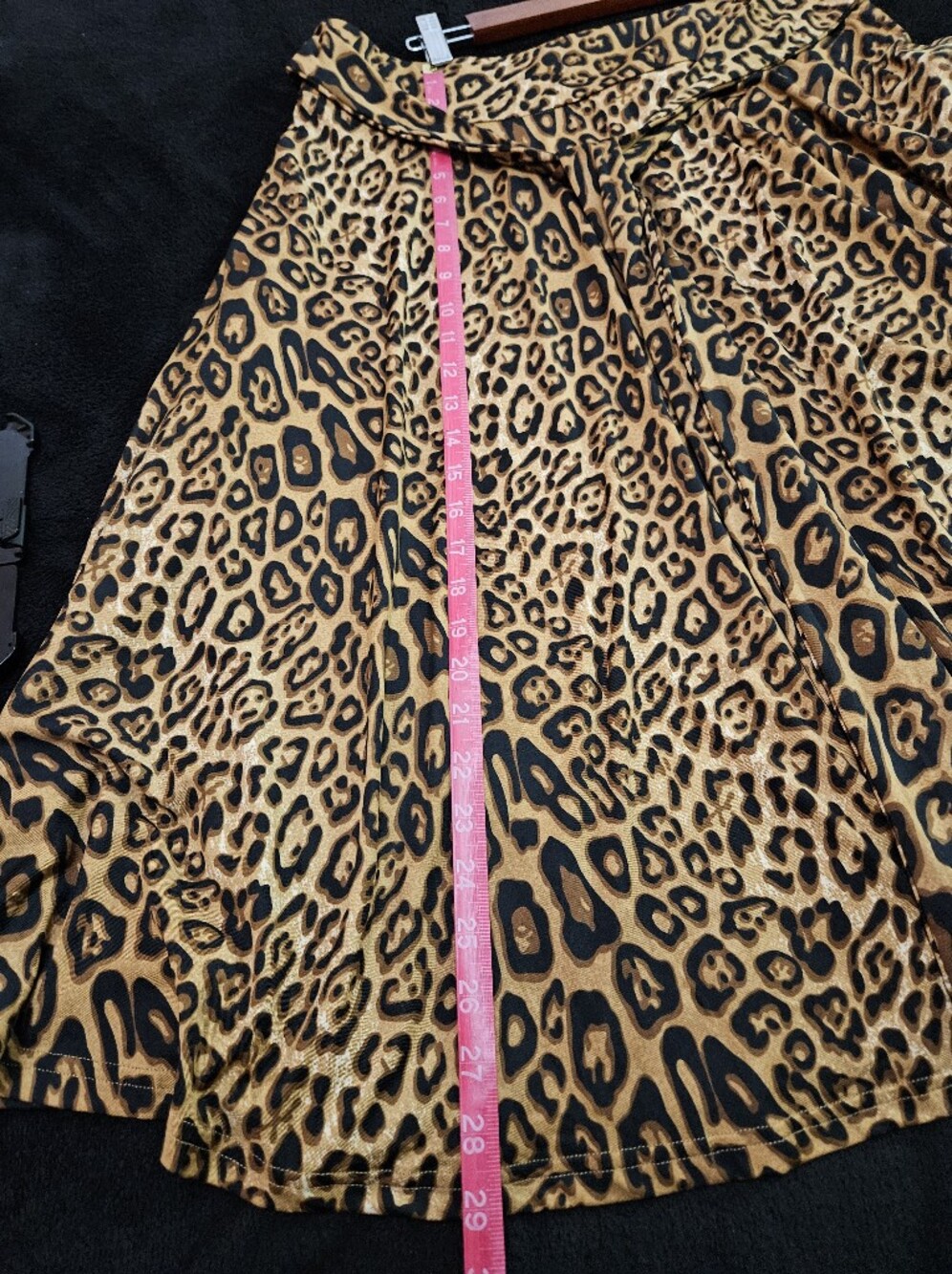 Leopard Print Circle Skirt - Tan and Black - Picture 6 of 9